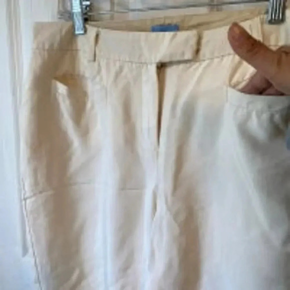 J.McLaughlin 100% Silk Beige Flare Leg Dress Pants Women Size 10 Pockets - Picture 5 of 7